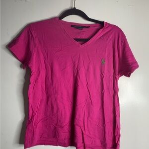 Pink Ralph Lauren sport v neck t-shirt